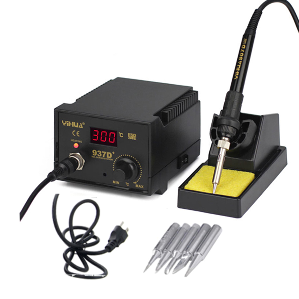 YiHua 936 Rework Soldering Station SMD DesolderingSolder Iron w// Stand 110V US